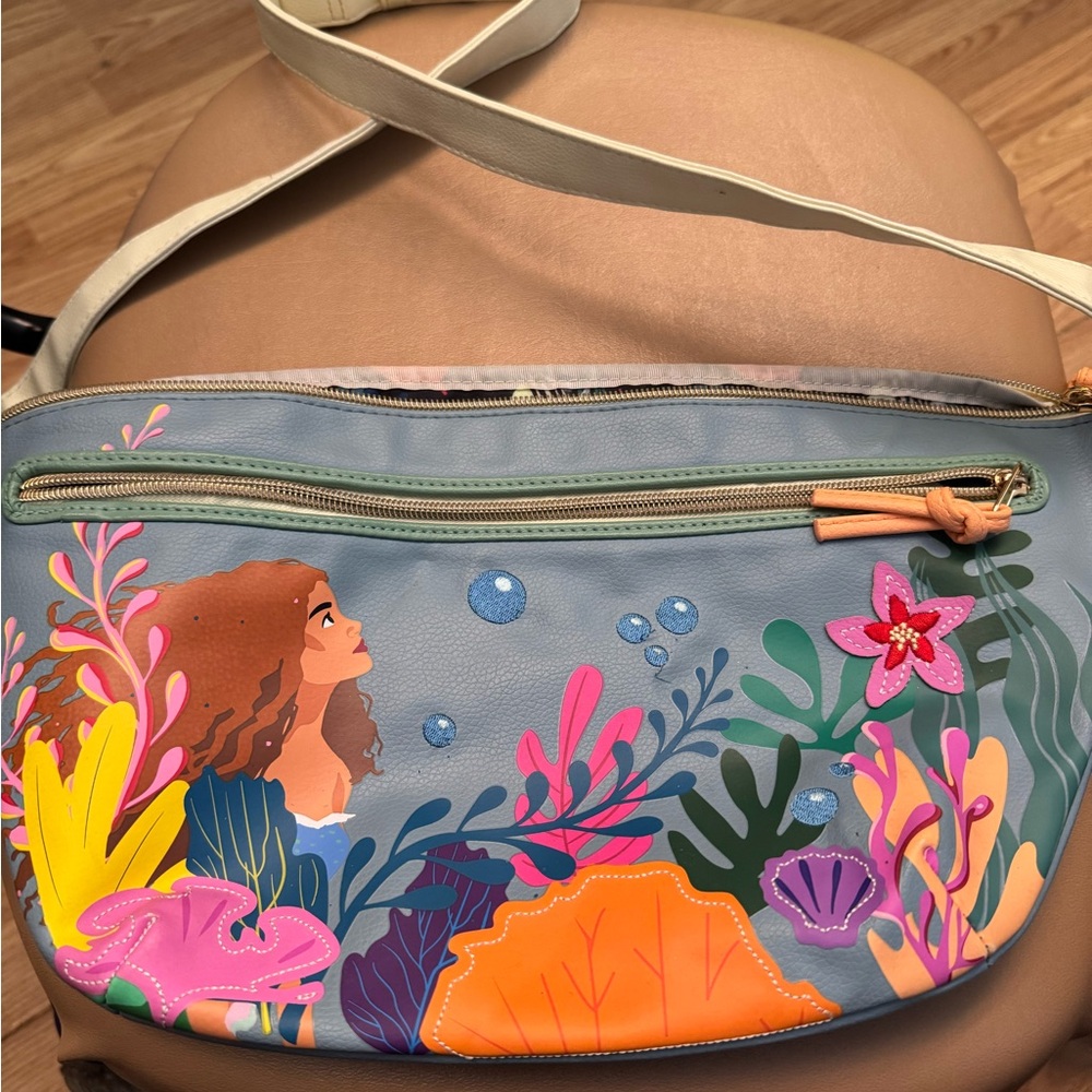 Disney Blue and Pink Shoulder Bag with Playful Marine Design
